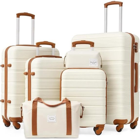 LONG VACATION 6-Piece ABS+PC Hardshell Luggage Set