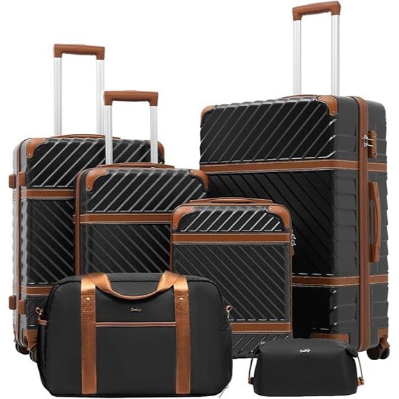 Coolife 4-Piece Hardshell Luggage Set with Spinner Wheels