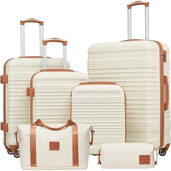 Coolife 3-Piece Hardside Luggage Set with Spinner Wheels