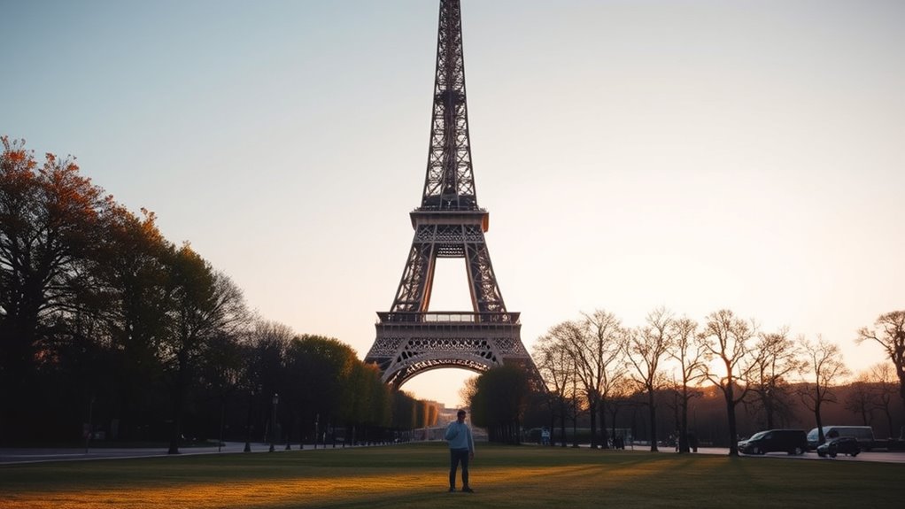 early morning paris sightseeing