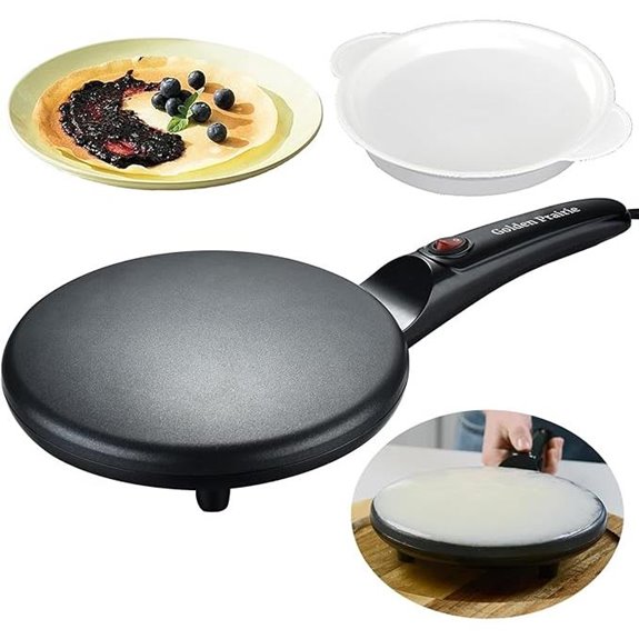 8 Electric Crepe Maker with Nonstick Surface