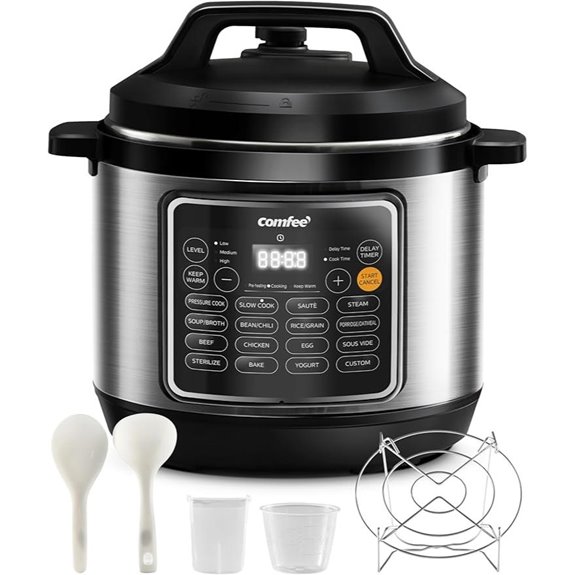 COMFEE’ 8-Quart Pressure Cooker with 16 Functions