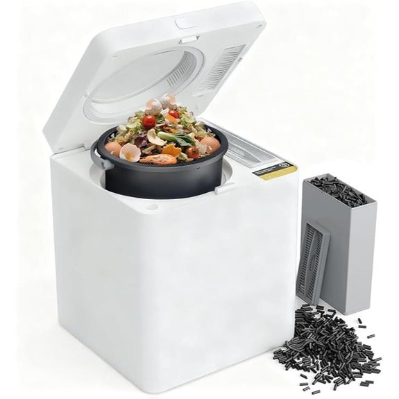 TOPZEE Electric Kitchen Compost Bin with Auto-Cleaning