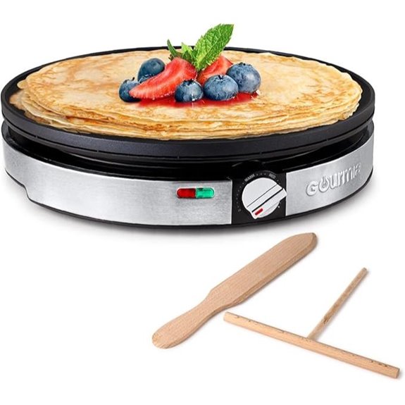 Gourmia 12” Electric Crepe Maker with Accessories