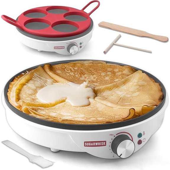 Crepe Maker Electric with Silicone Molds and Spatula