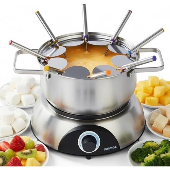CUSIMAX Electric Fondue Set with 8 Forks