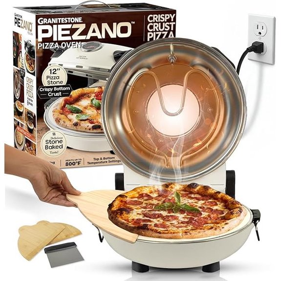 PIEZANO 12-Inch Electric Pizza Oven with Ceramic Stone