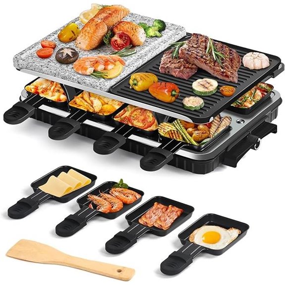 Voohek Electric Raclette Grill with Nonstick Plate