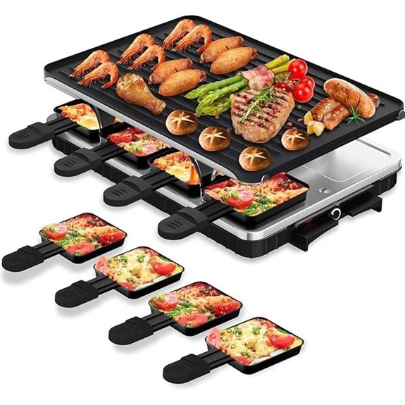 HBN Electric Raclette Grill with Warming Trays