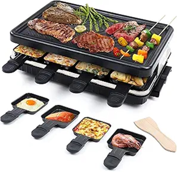 Electric Raclette & Korean BBQ Grill with Cheese Trays
