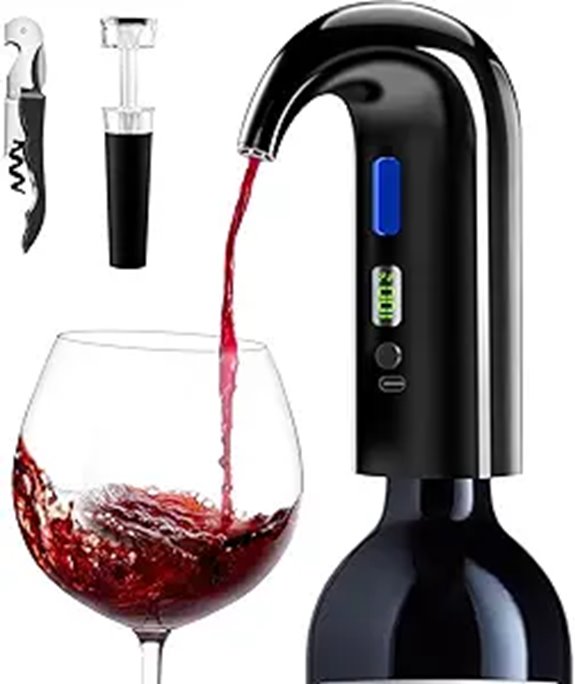 Electric Wine Aerator with One-Touch Decanter