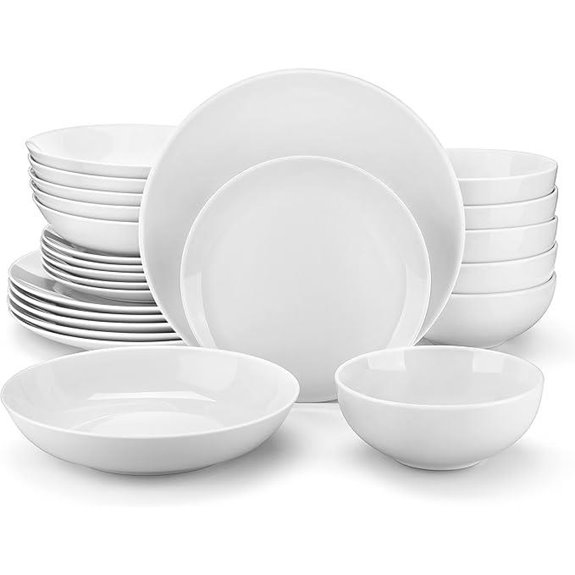 MALACASA 24-Piece Porcelain Dinnerware Set for 6