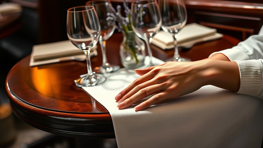 elegant dining posture and placement