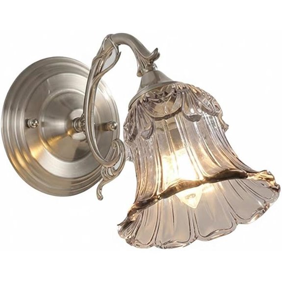 Elegant Italian Wall Sconce with Glass Bell Shade