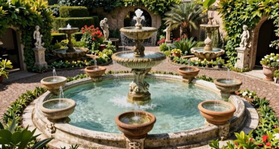 elegant italian style garden fountains