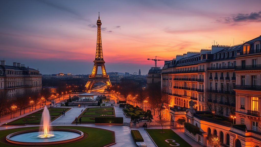 elegant parisian neighborhood views