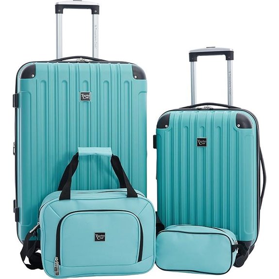 Travelers Club Midtown Hardside 4-Piece Luggage Travel Set Emerald