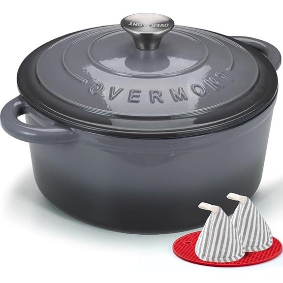 Overmont 5.5QT Enameled Cast Iron Dutch Oven
