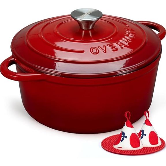 Overmont 5.5QT Enameled Cast Iron Dutch Oven