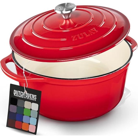 Zulay 6 Quart Enamel Cast Iron Dutch Oven
