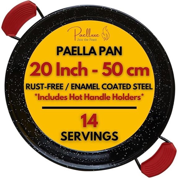 Enamel Paella Pan for Gas & Indoor Cooking
