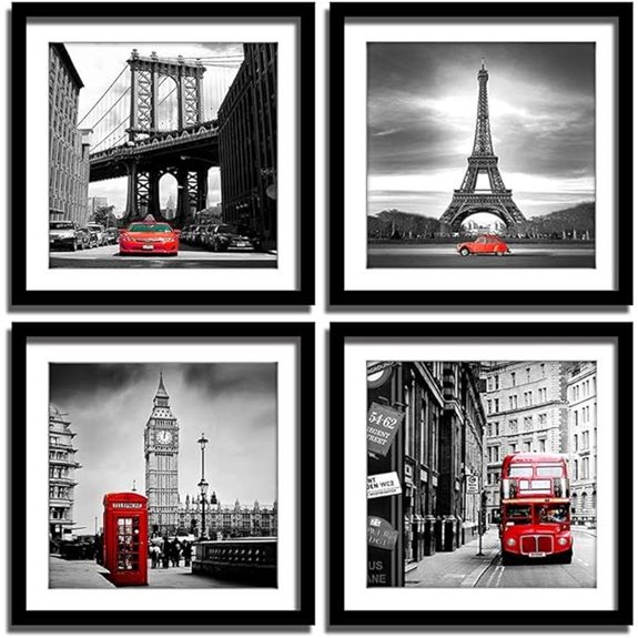 ENGLANT 4-Piece Framed Canvas Wall Art Set