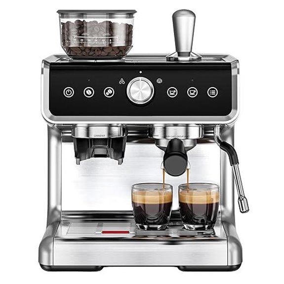 EUHOMY Espresso Machine with Grinder and Milk Frother