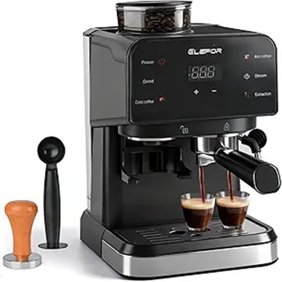 20 Bar Espresso Machine with Grinder and Milk Frother