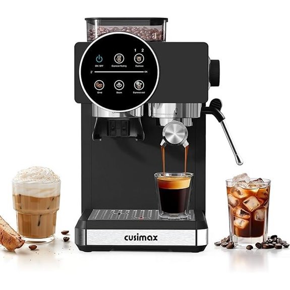 CUSIMAX Espresso Machine with Grinder and Milk Frother