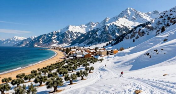 europe winter sun and snow