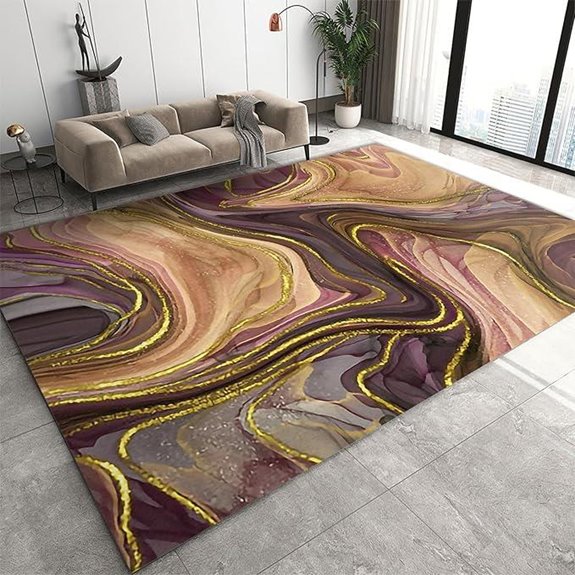 European Luxury Irregular Marble Washable Area Rug