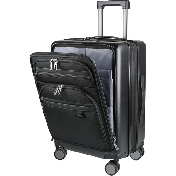 KROSER 20-Inch Expandable Carry-On Luggage with USB
