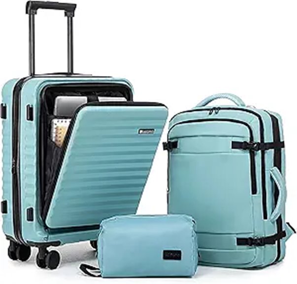 3-Piece Expandable Luggage Set with Spinner Wheels