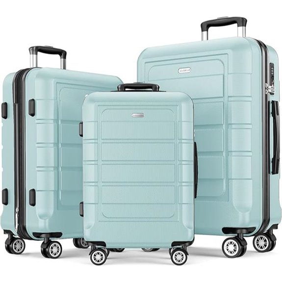 SHOWKOO Expandable PC+ABS Luggage Set with TSA Lock