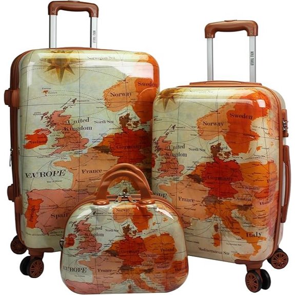 World Traveler Europe 3-Piece Expandable Spinner Luggage Set with TSA Lock