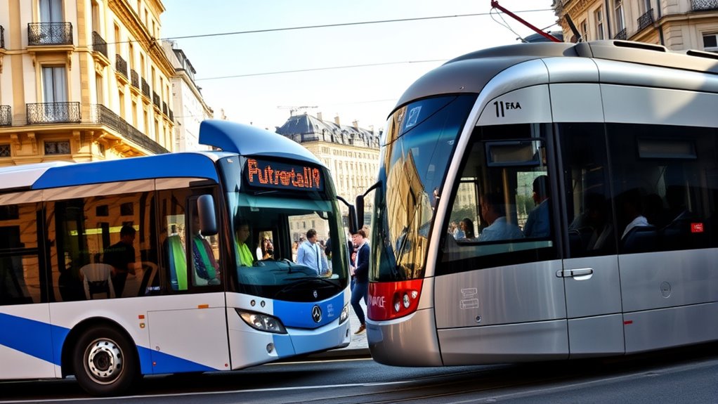 extensive regional tram bus