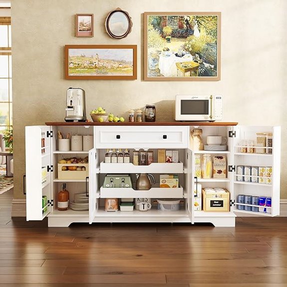 IRONCK 56” Farmhouse Buffet Cabinet with Shelves