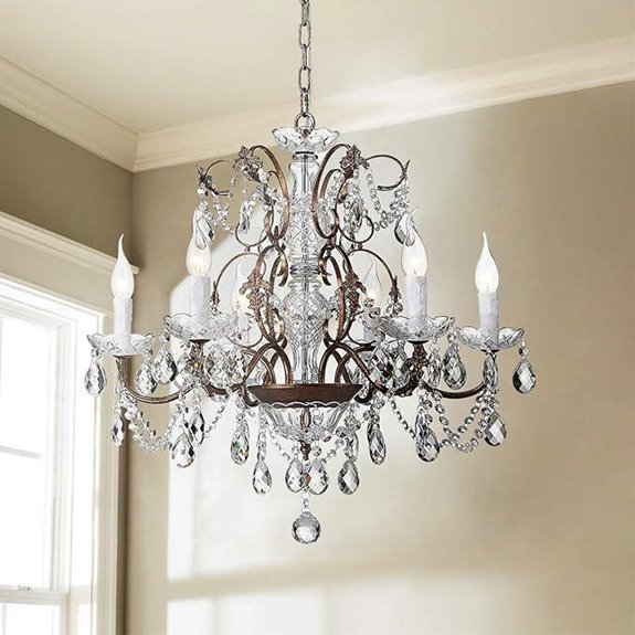 Saint Mossi 6-Light Crystal Farmhouse Pendant Chandelier