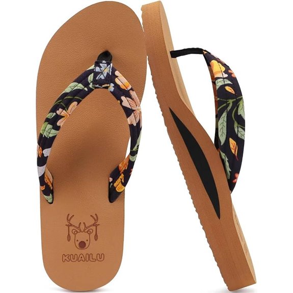 KuaiLu Women's Arch Support Flip Flops