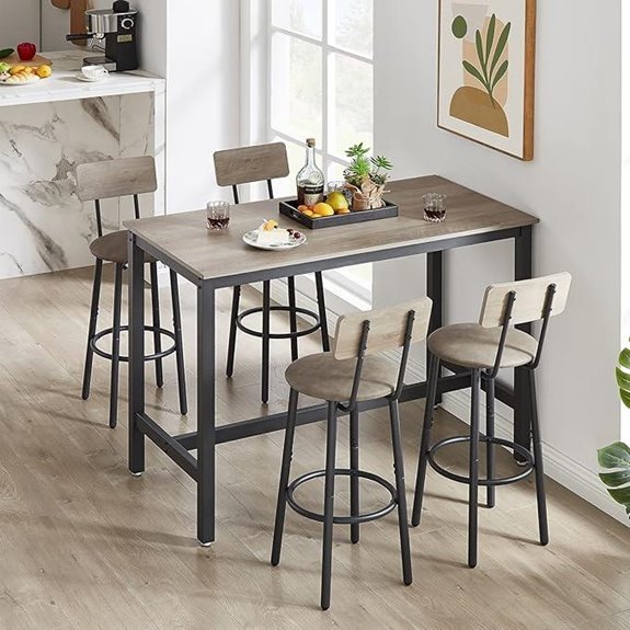 KIVENJAJA 5-Piece Bar Table & Chairs Set