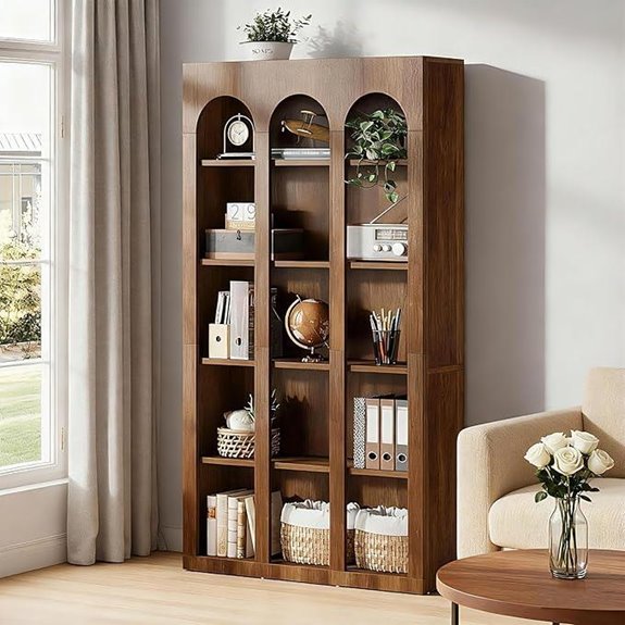 Tribesigns 5-Tier Farmhouse Arched Bookshelf