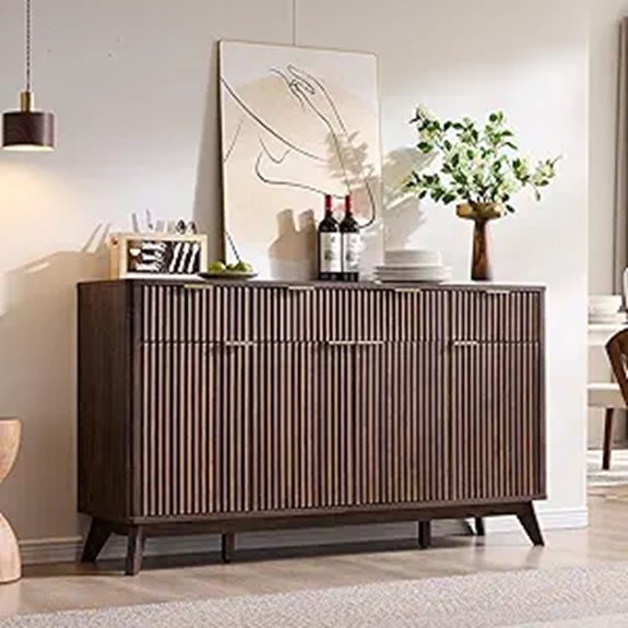 T4TREAM Fluted Buffet Sideboard with Storage