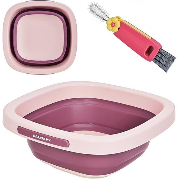 Collapsible Baby Bottle Wash Basin with Brush