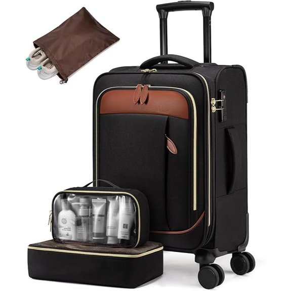 LOVEVOOK 4-Piece Carry-On Luggage Set with Spinner Wheels