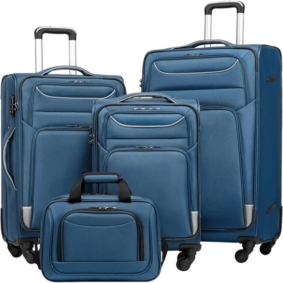 Coolife 4-Piece Spinner Luggage Set with TSA Lock