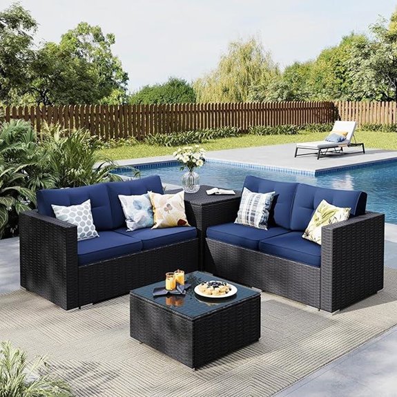 MFSTUDIO 4-Piece Wicker Patio Furniture Set