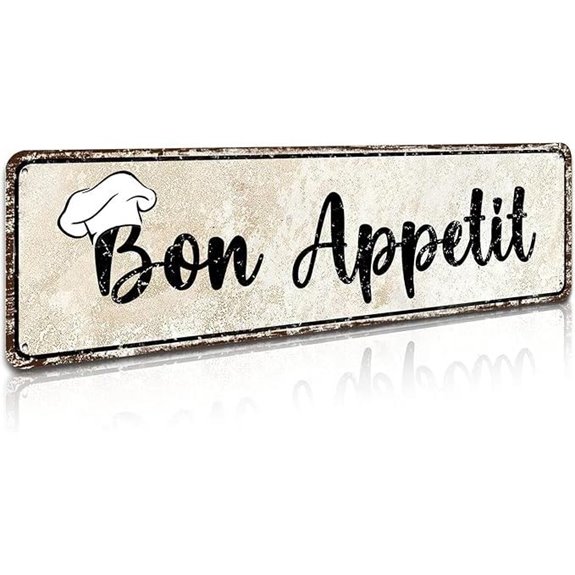 Bon Appetit French Chef Wall Metal Sign
