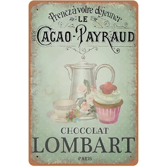 Vintage French Pastry Wall Art for Kitchen Decor