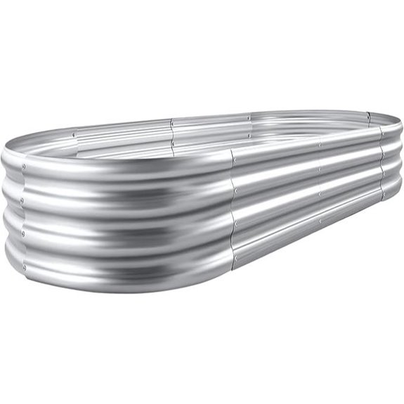 Land Guard Galvanized Oval Raised Garden Bed Kit