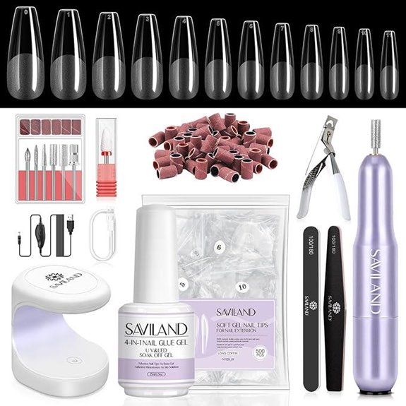 SAVILAND Gel Nail Kit with Drill and Tips